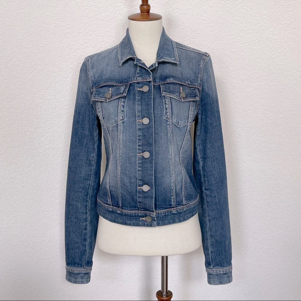 Paige Medium Blue Faded Denim Jacket
